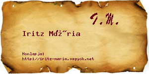 Iritz Mária névjegykártya