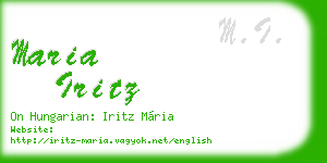 maria iritz business card